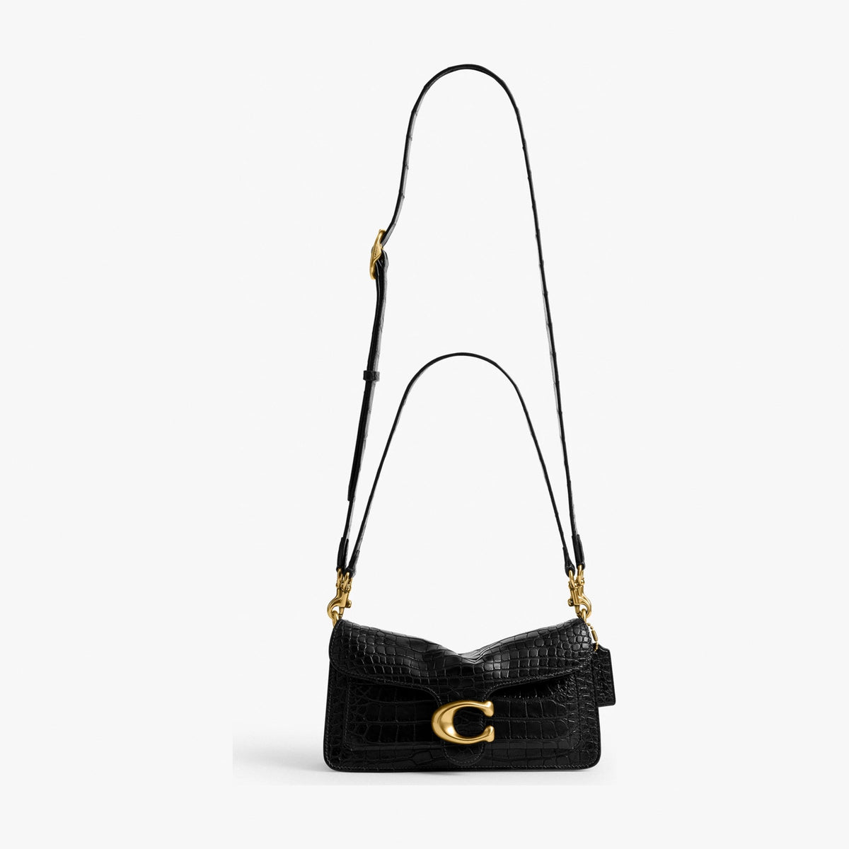 Coach Tabby Shoulder Bag 26 In Alligator - Brass/Black
