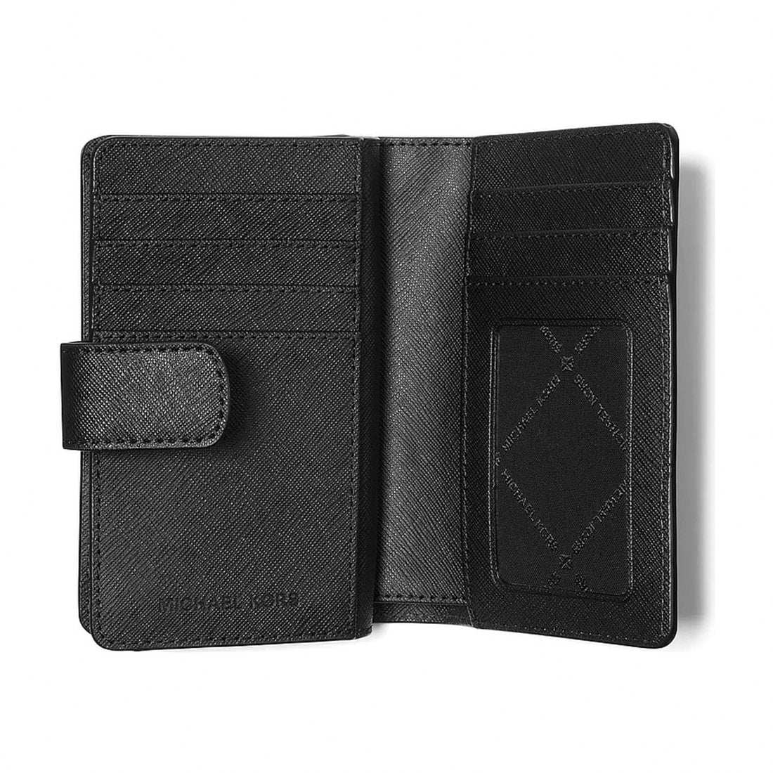 Michael Kors Medium Crossgrain Leather Wallet - BLACK