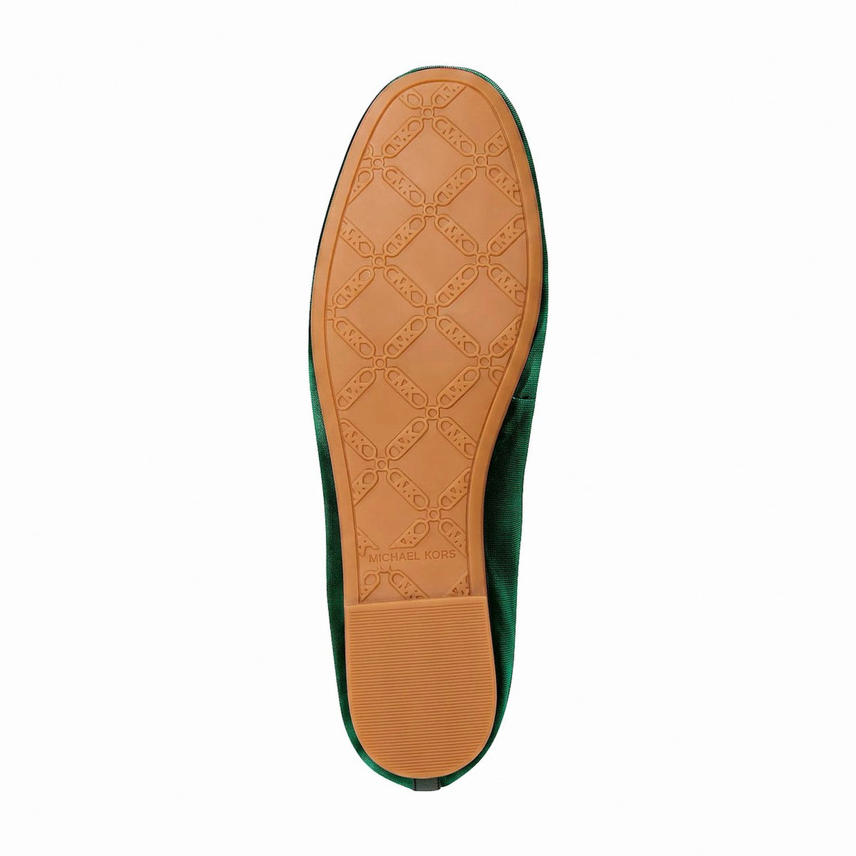 Michael Kors Savannah Logo Debossed Velvet Ballet Flat - AMAZON GREEN