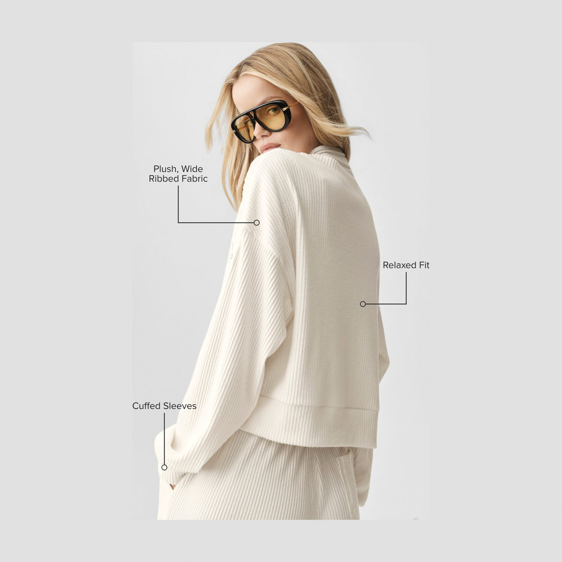 Alo Yoga Muse Crew Neck Pullover - Ivory