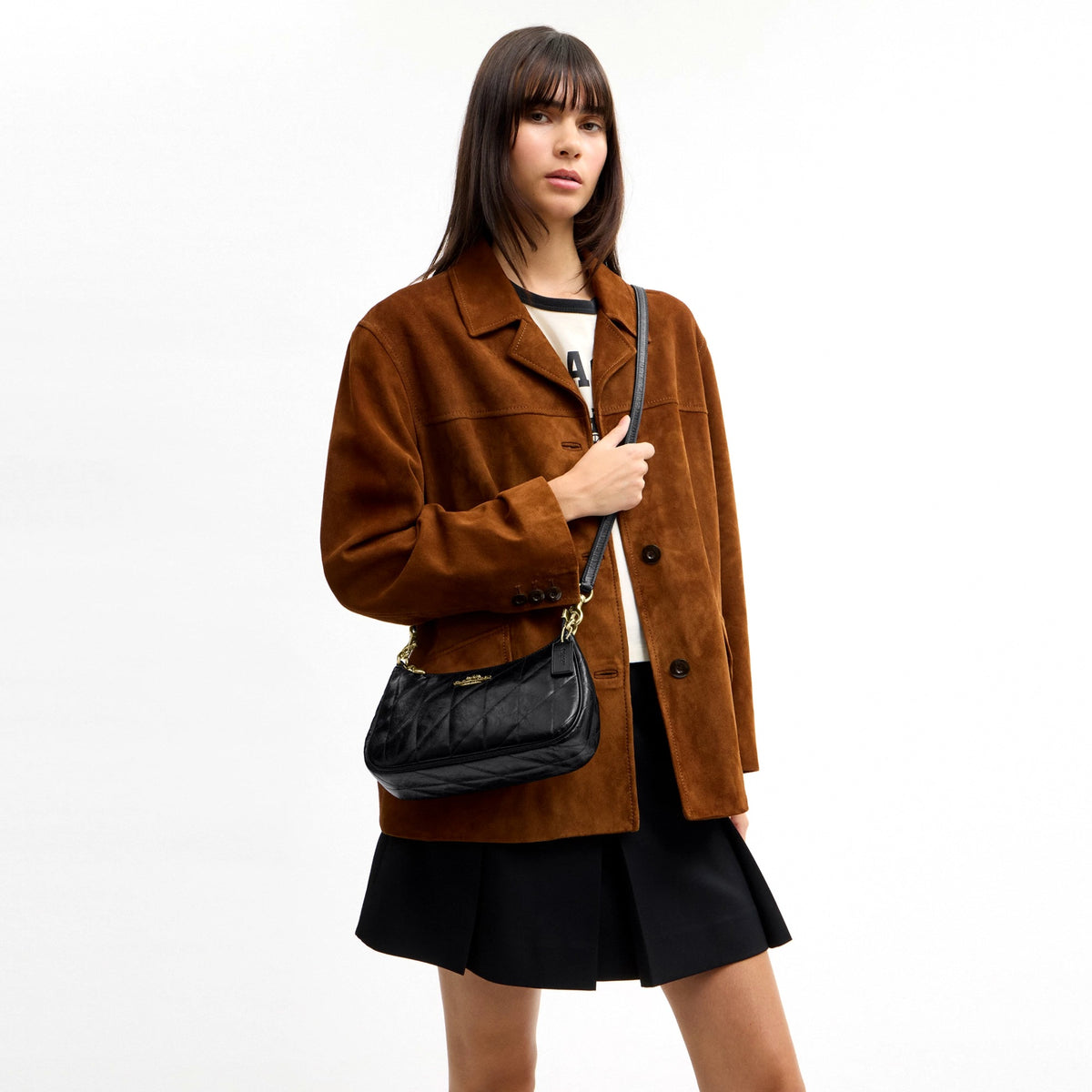 Coach Teri Shoulder Bag With Quilting - Gold/Black