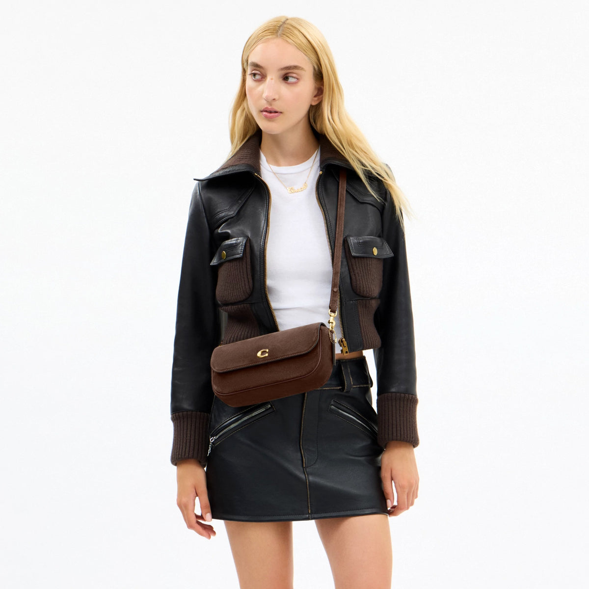 Coach Brook Flap Chain Bag - Brass/Dark Chocolate