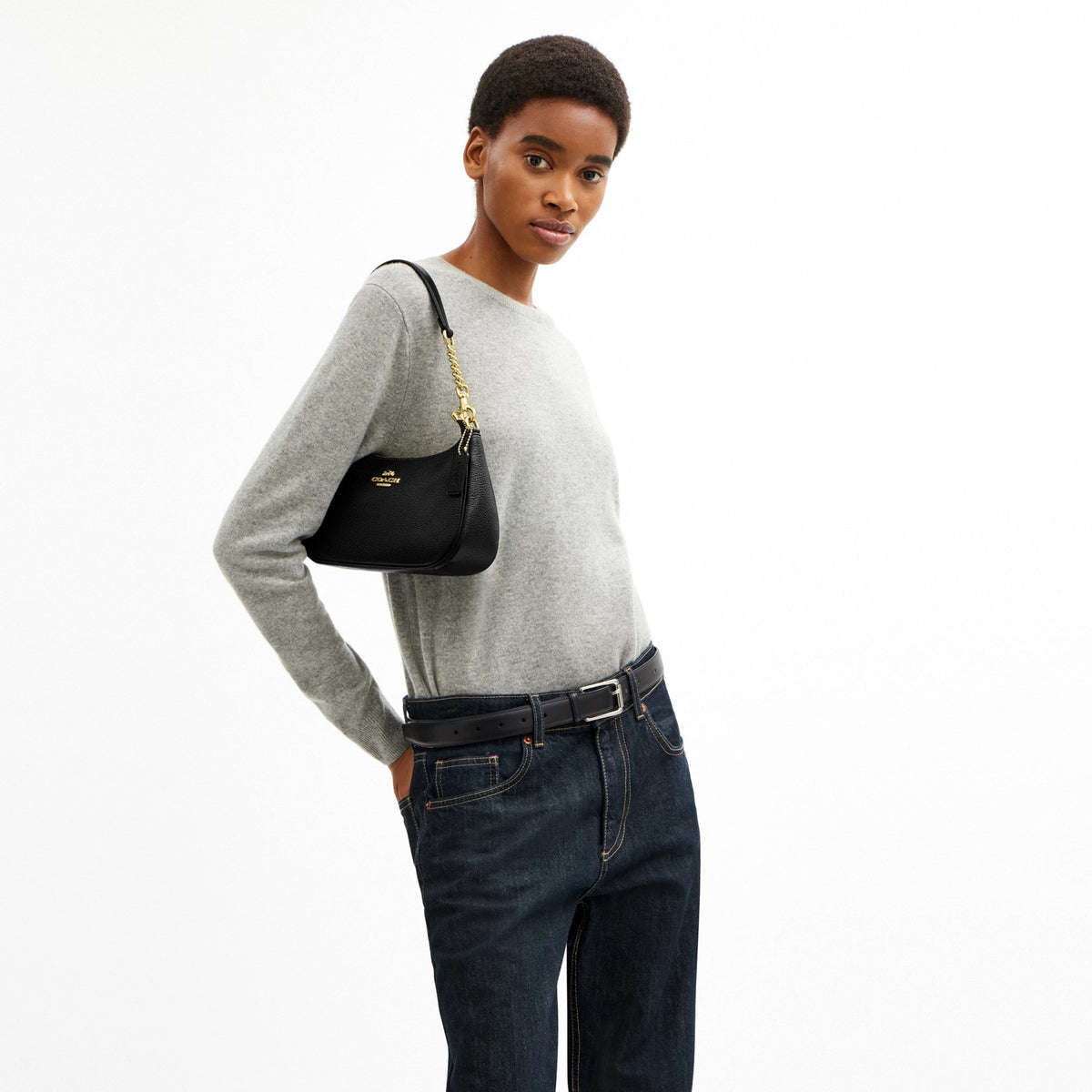 Coach Teri Shoulder Bag - Gold/Black