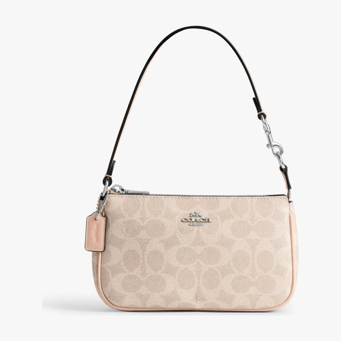 Coach Nolita 19 In Signature Canvas - Silver/Sand/Taupe