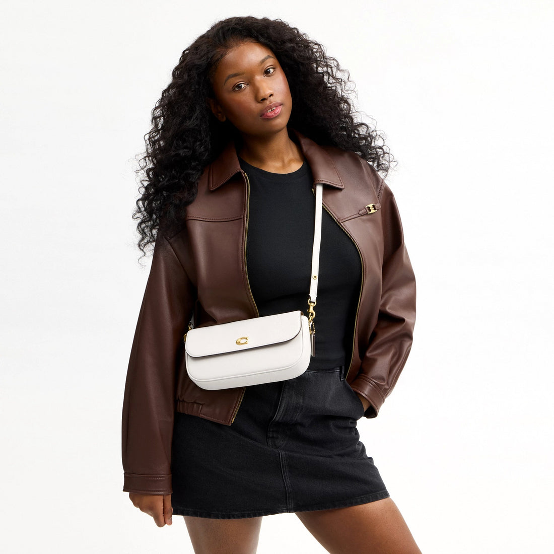 Coach Brook Flap Chain Bag - Brass/Chalk