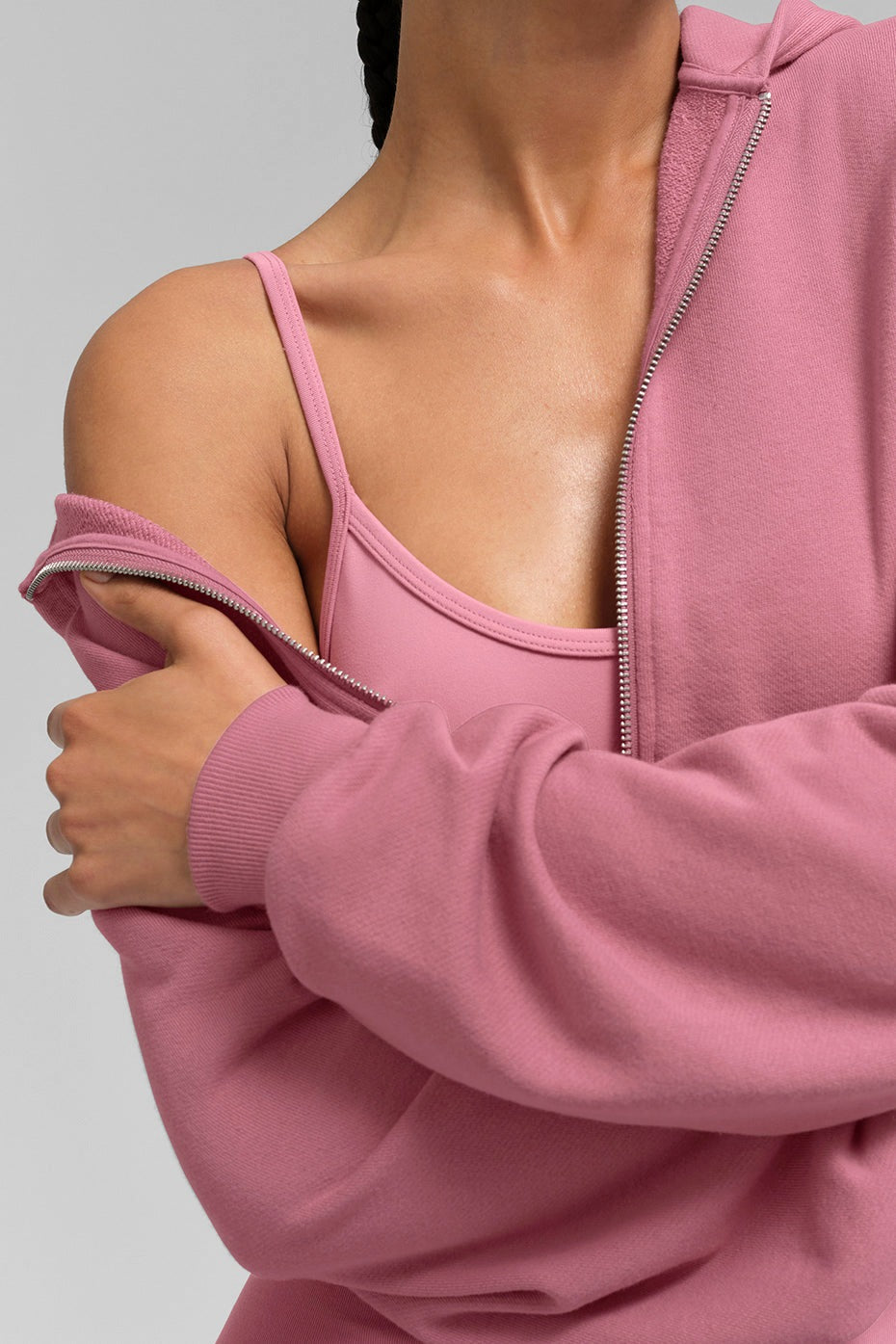 Alo Yoga Sweet Escape Zip Up Hoodie - Pink Wild Rose