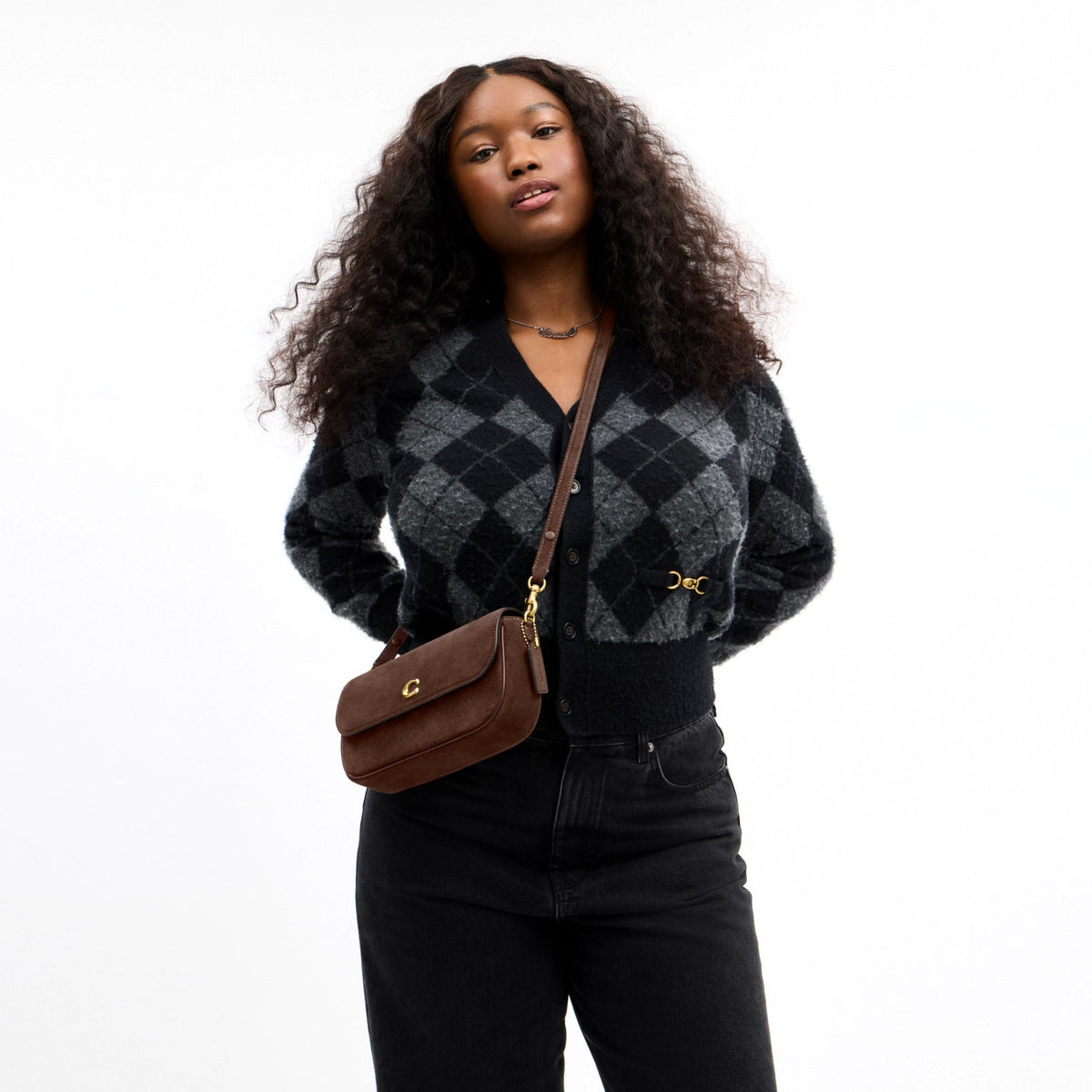 Coach Brook Flap Chain Bag - Brass/Dark Chocolate