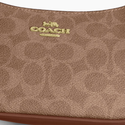 Coach Teri Mini Crossbody Bag In Signature Canvas - Gold/Tan/Brown