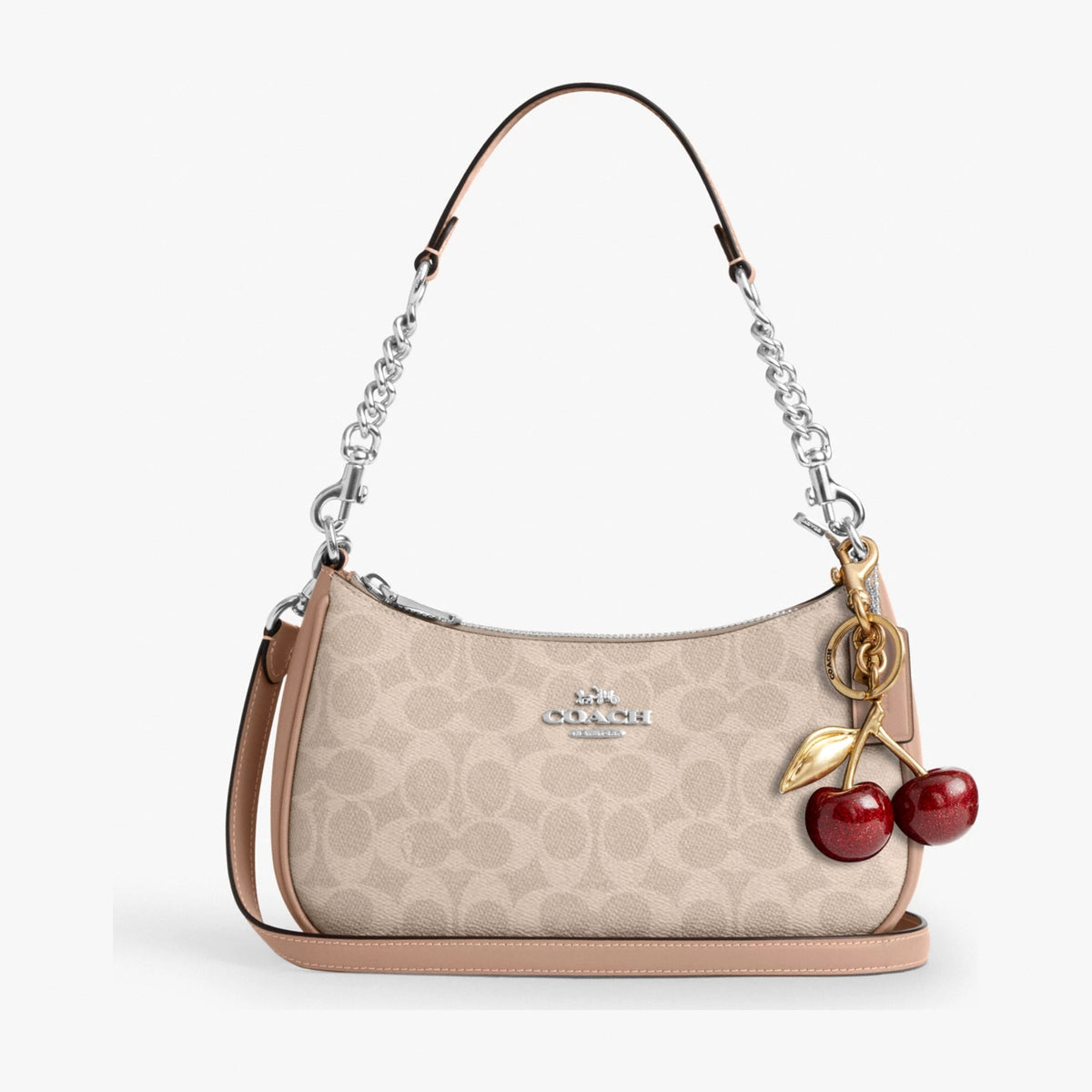 Coach Teri Shoulder Bag In Signature Canvas - Silver/Sand/Taupe