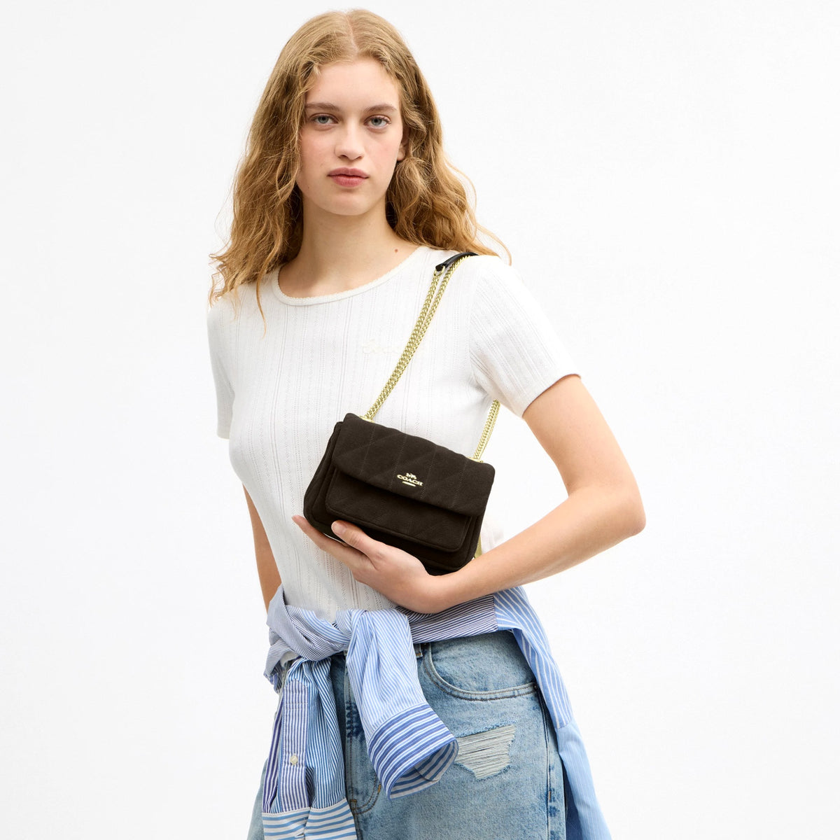 Coach Elodie Crossbody Bag 18 With Quilting - Im/Ebony