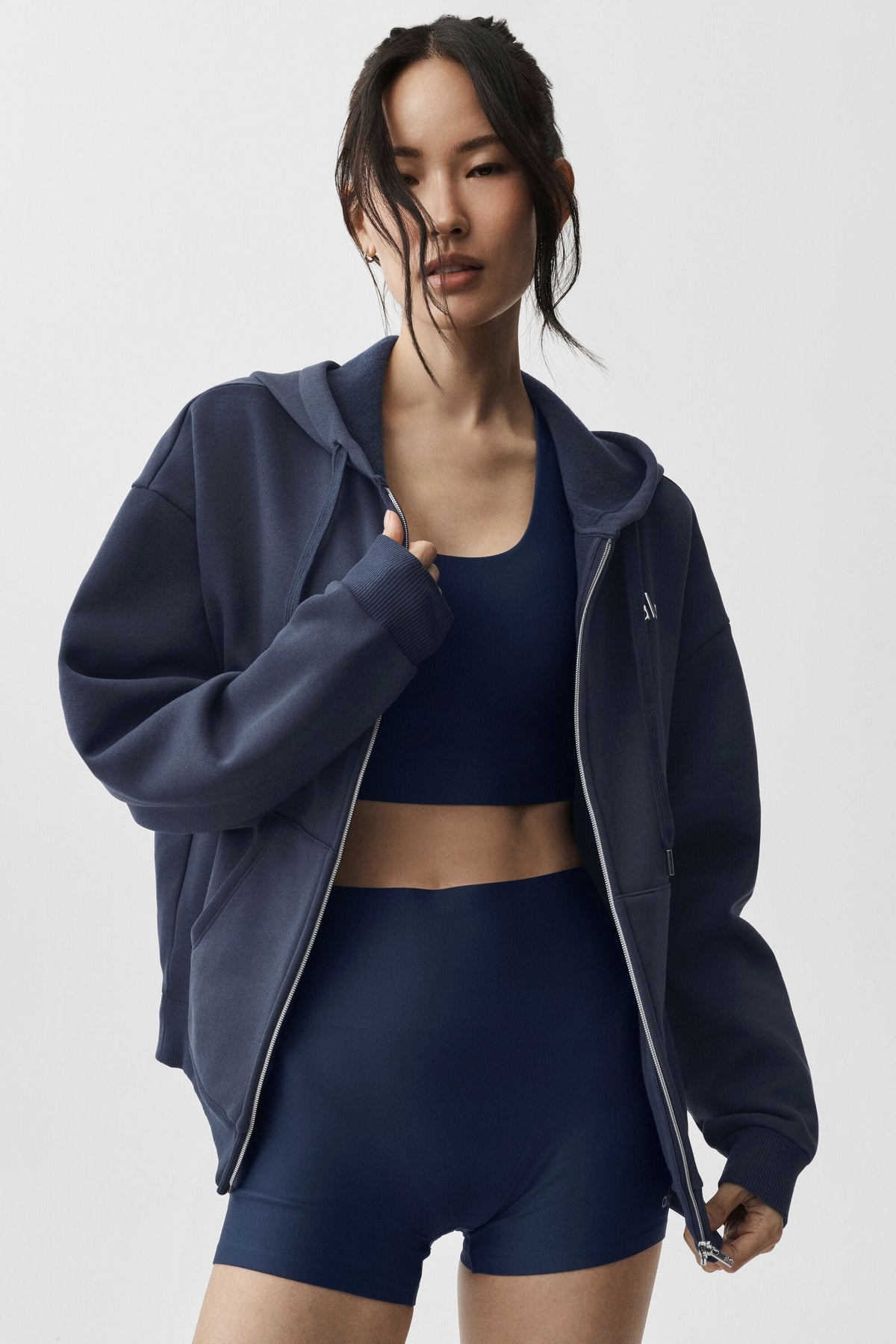 Alo Yoga Accolade Full Zip Hoodie - Navy