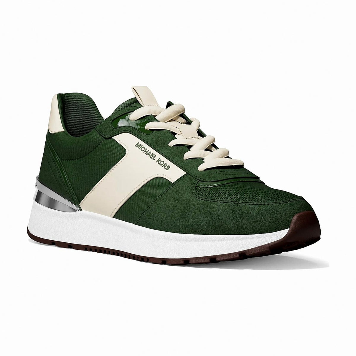 Michael Kors Remy Mixed-Media Trainer - AMAZON GREEN