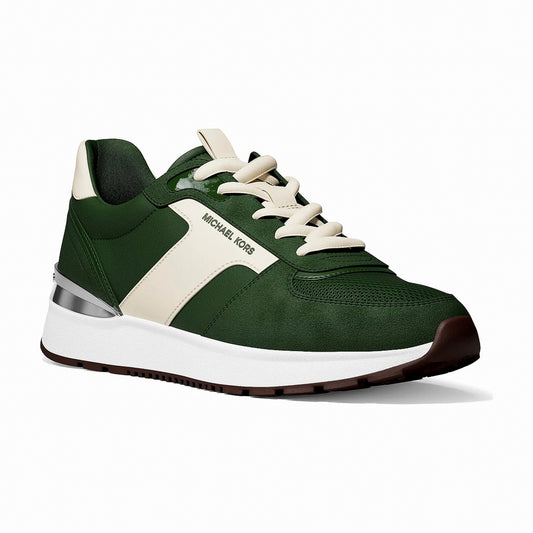 Michael Kors Remy Mixed-Media Trainer - AMAZON GREEN