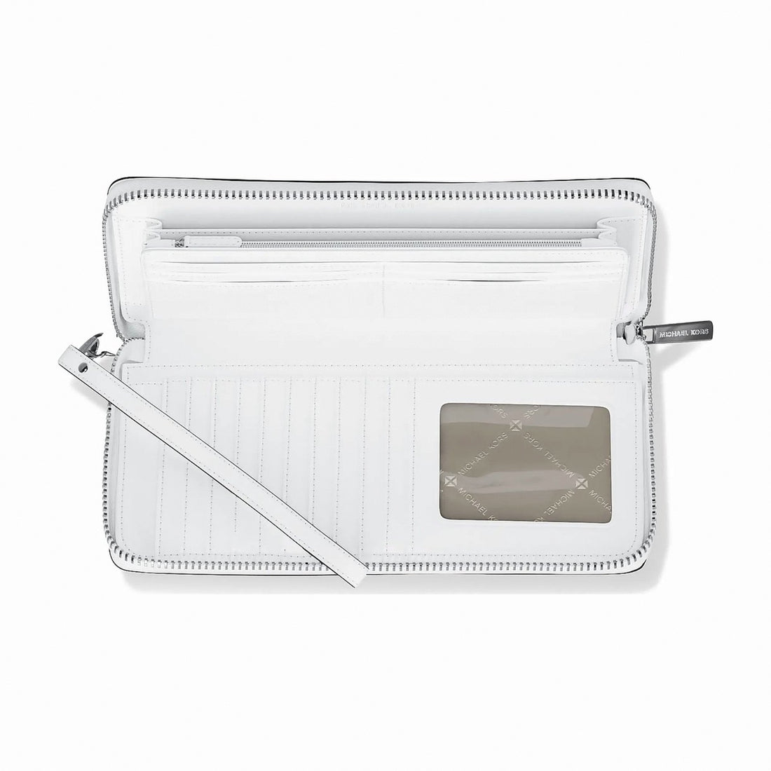 Michael Kors Large Pebbled Leather Continental Wallet - OPTIC WHITE