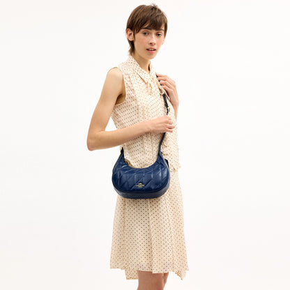 Coach Emily Shoulder Bag With Quilting - Gold/Deep Blue