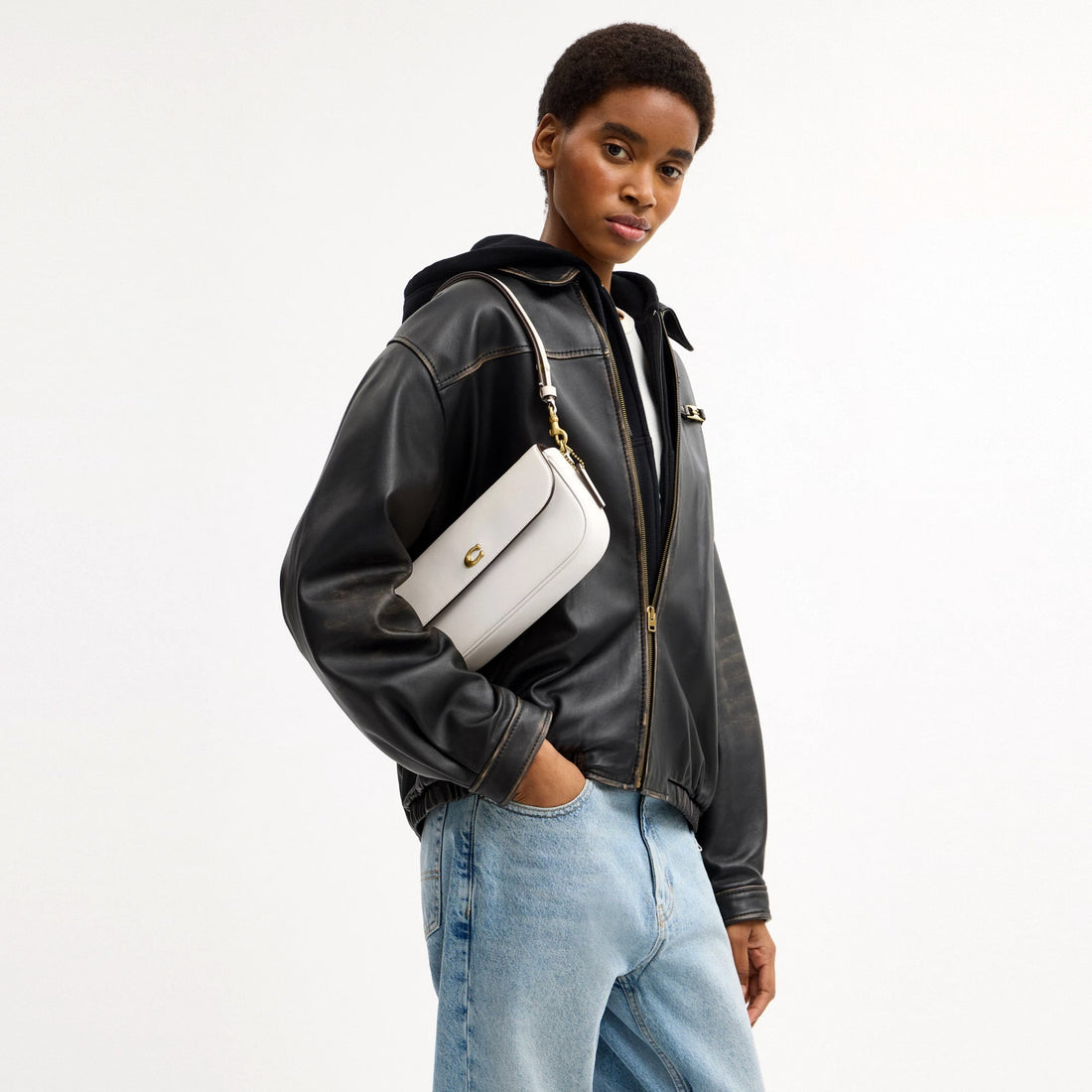 Coach Brook Flap Chain Bag - Brass/Chalk