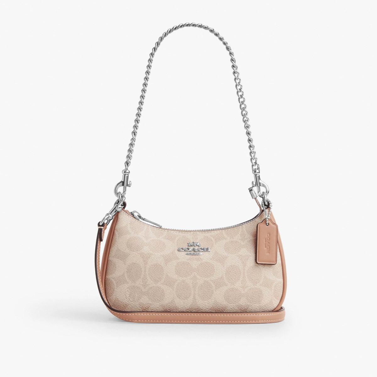 Coach Teri Mini Crossbody Bag In Signature Canvas - Silver/Sand/Taupe
