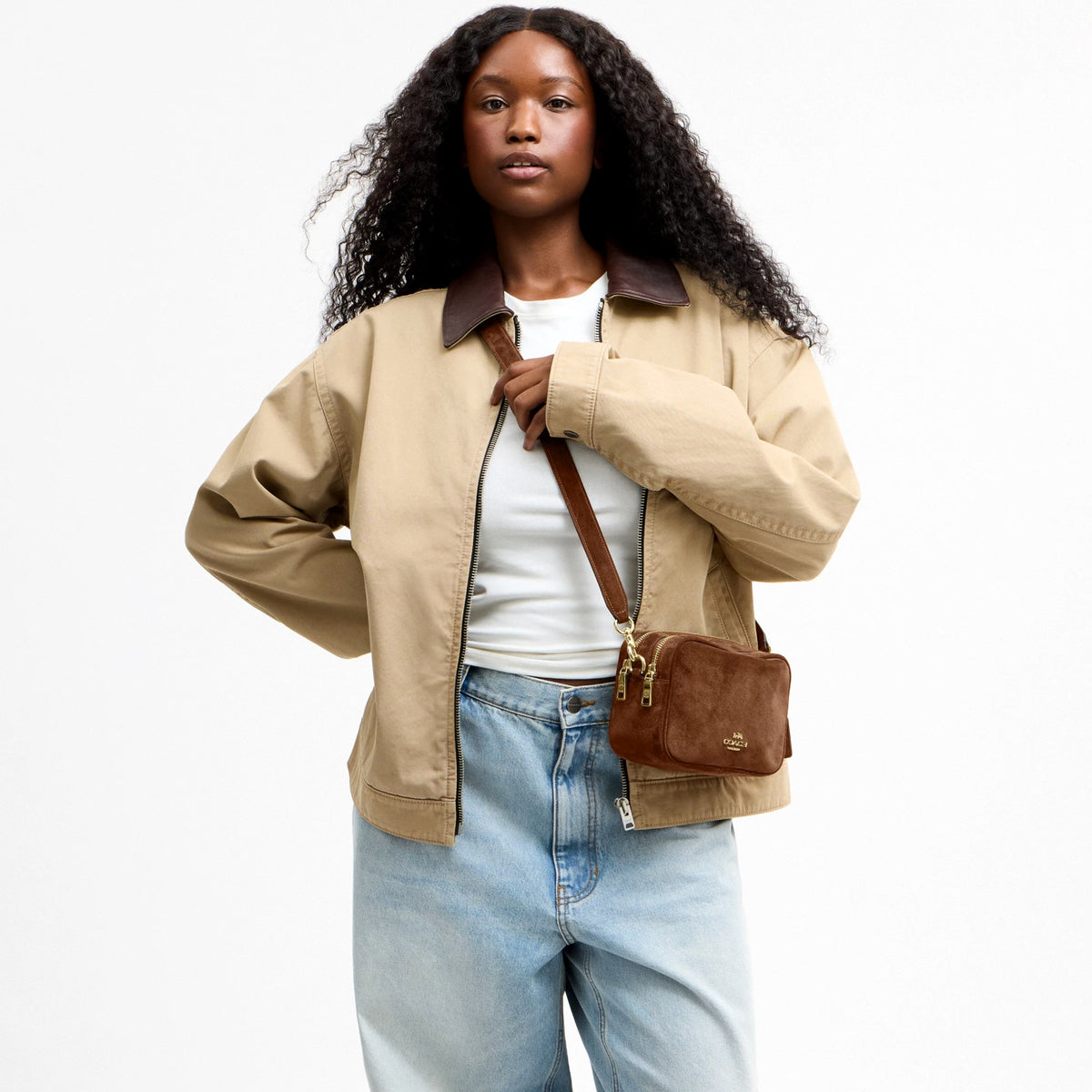 Coach Mini Carey Crossbody Bag - Gold/Warm Brown