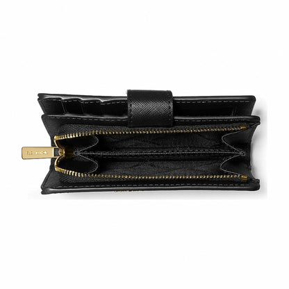 Michael Kors Medium Crossgrain Leather Wallet - BLACK