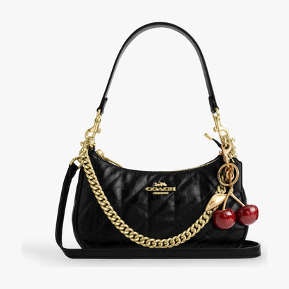 Coach Teri Shoulder Bag With Quilting - Gold/Black