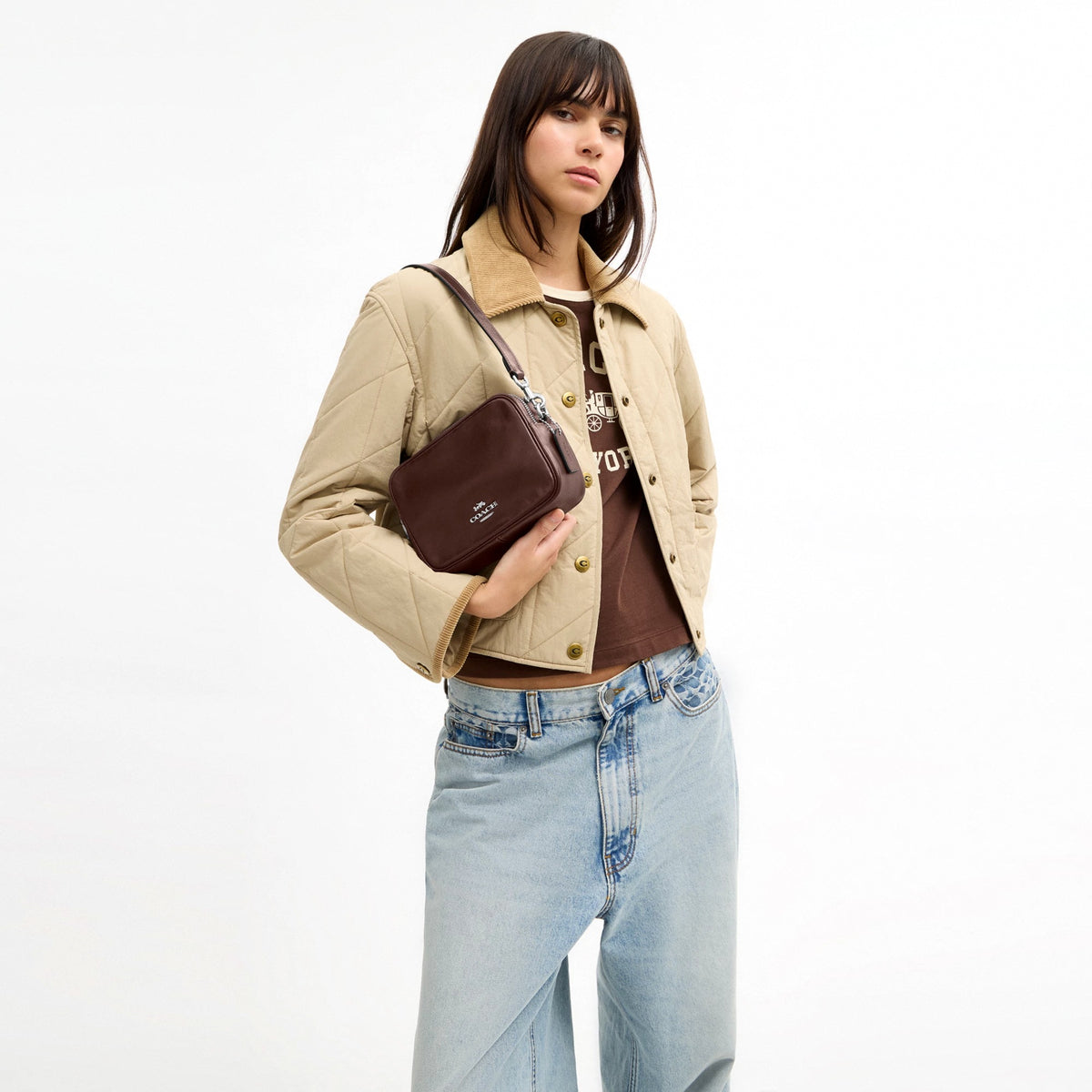 Coach Mini Carey Crossbody Bag - Silver/Maple