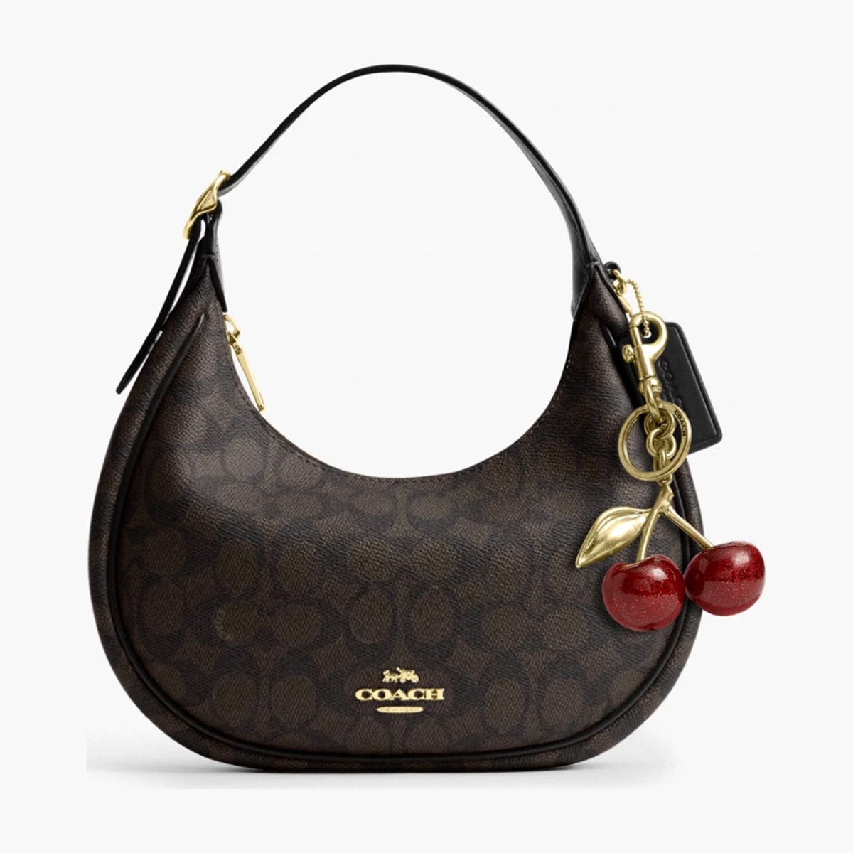 Coach Emily Shoulder Bag In Signature Canvas - Gold/Walnut/Black