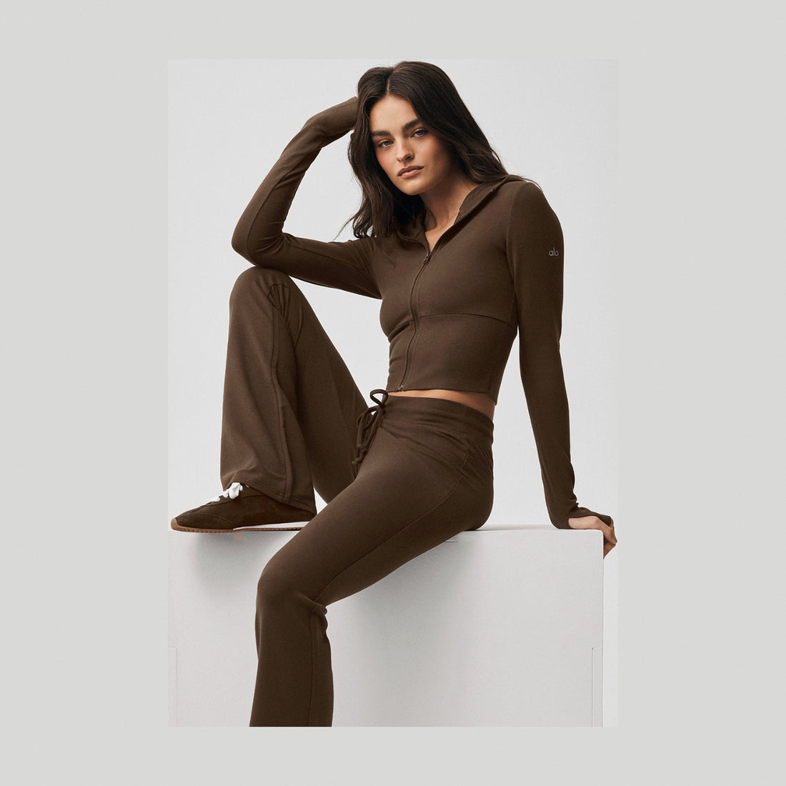 Alo Yoga Sway Full Zip Hoodie - Espresso