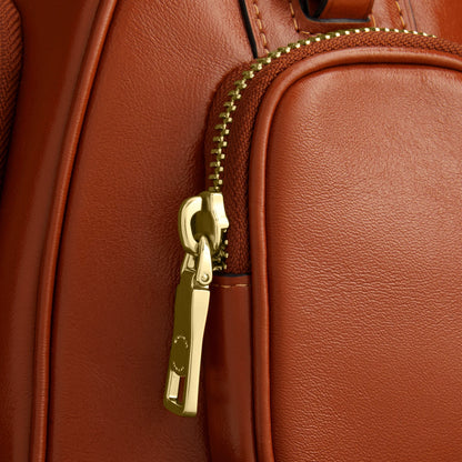 Coach Rowan Satchel Bag With Pockets - Gold/Cinnamon