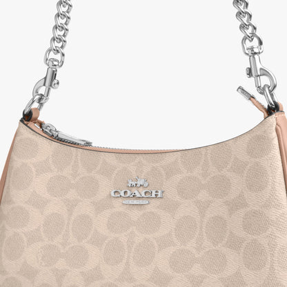 Coach Teri Shoulder Bag In Signature Canvas - Silver/Sand/Taupe
