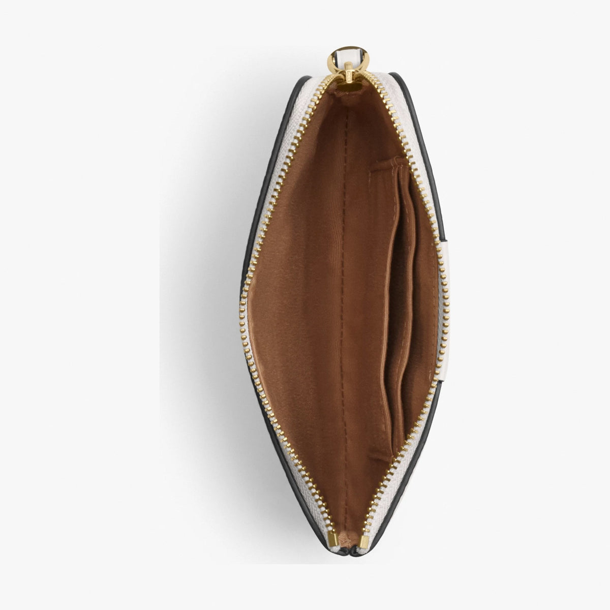Coach Corner Zip Wristlet In Signature Canvas With Stripe - Gold/White/Chalk