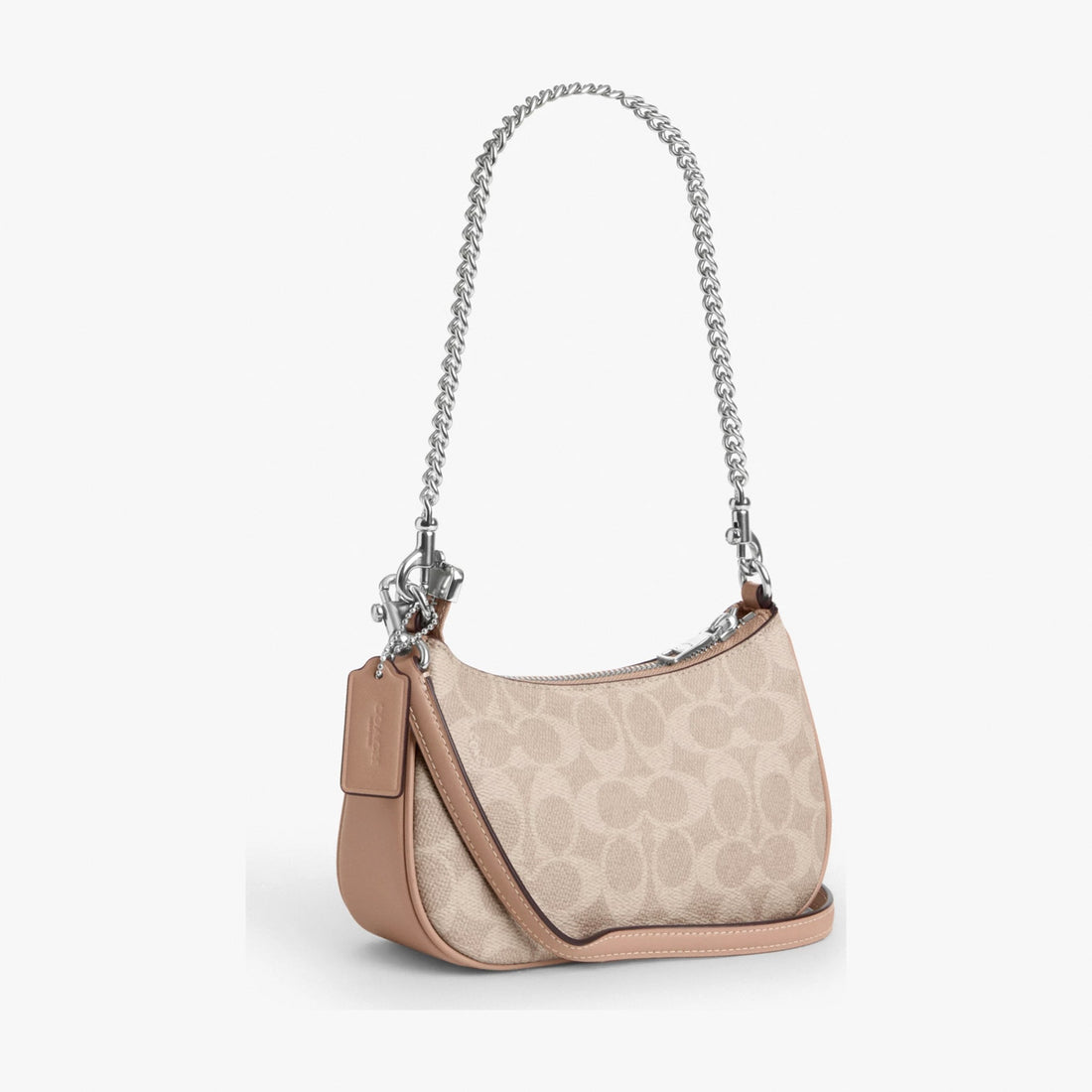 Coach Teri Mini Crossbody Bag In Signature Canvas - Silver/Sand/Taupe