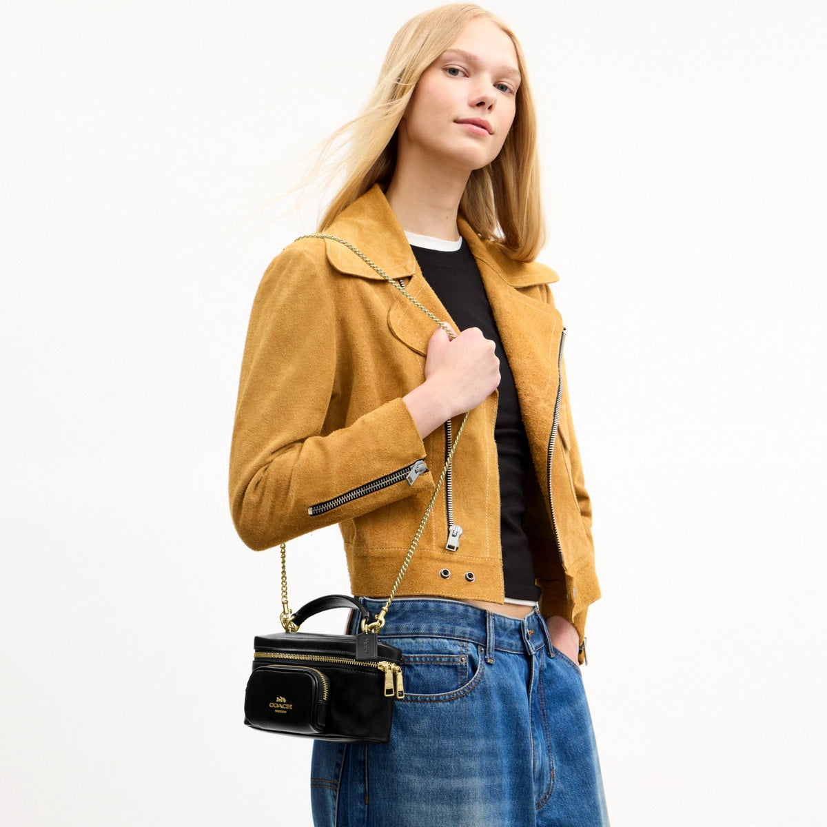 Coach Rainer Crossbody Bag 18 With Pocket - Gold/Black