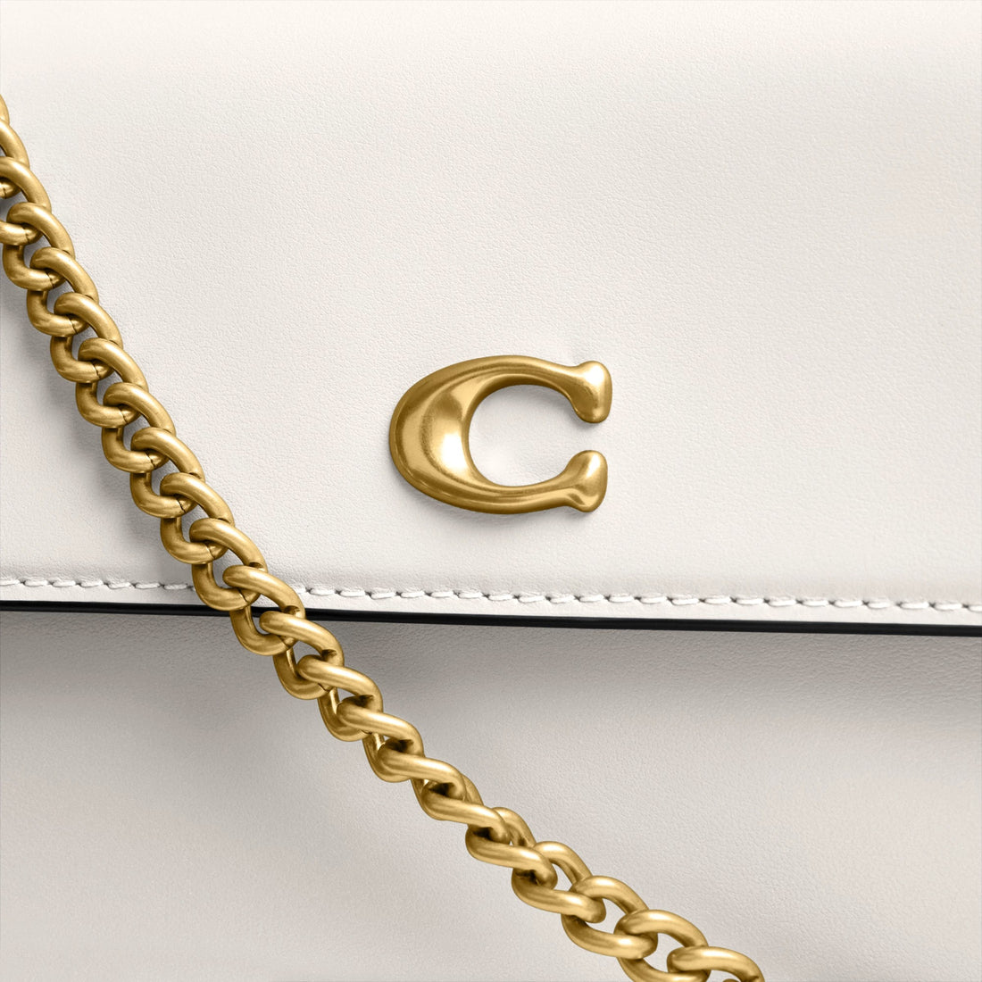 Coach Brook Flap Chain Bag - Brass/Chalk