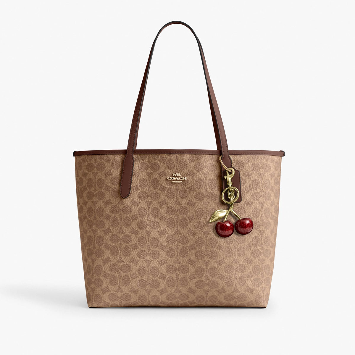 Coach City Tote Bag In Signature Canvas - Gold/Tan/Brown