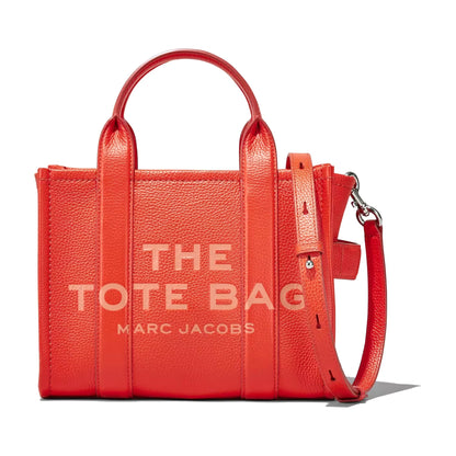 Marc Jacobs The Leather Small Tote Bag - ELECTRIC ORANGE