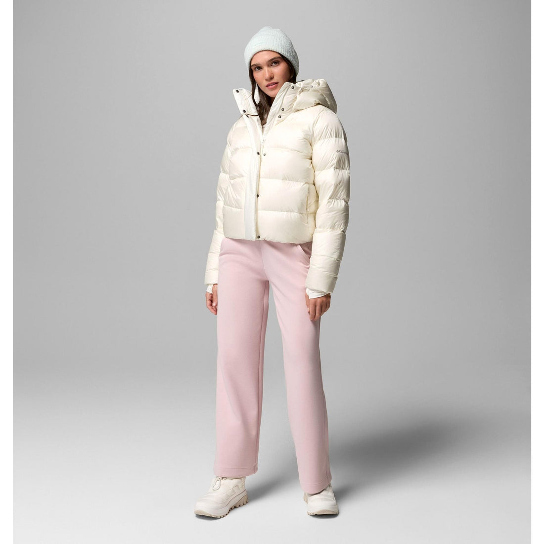 Columbia Women's Amaze Puff Hooded Jacket - Sea Salt Pearl Shine