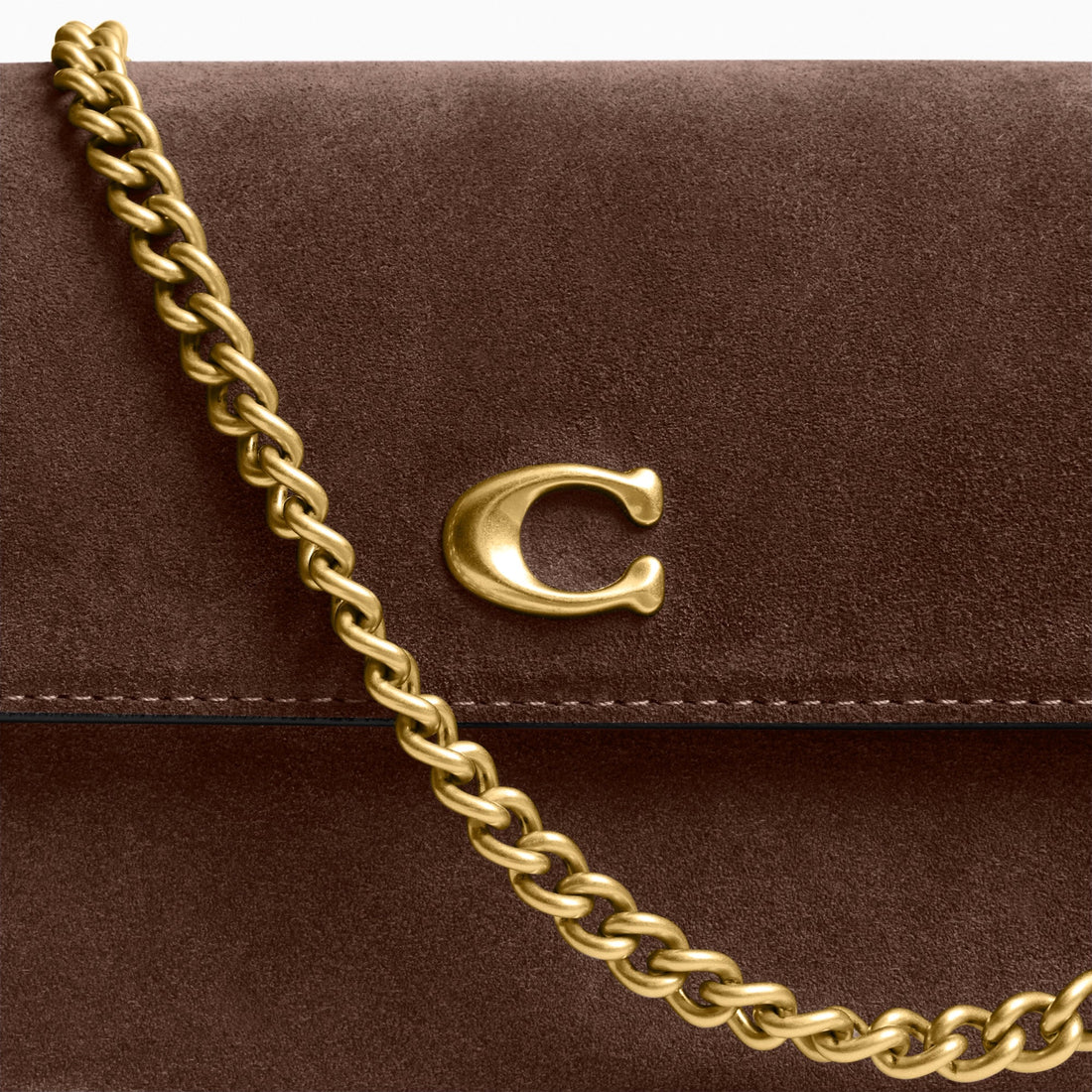 Coach Brook Flap Chain Bag - Brass/Dark Chocolate