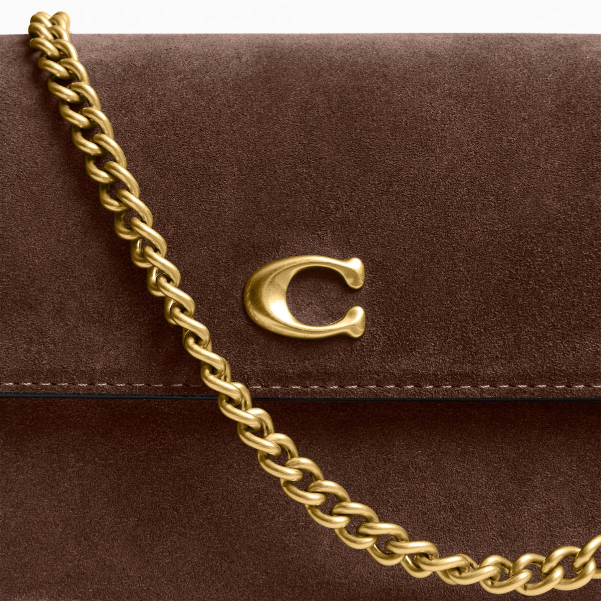 Coach Brook Flap Chain Bag - Brass/Dark Chocolate