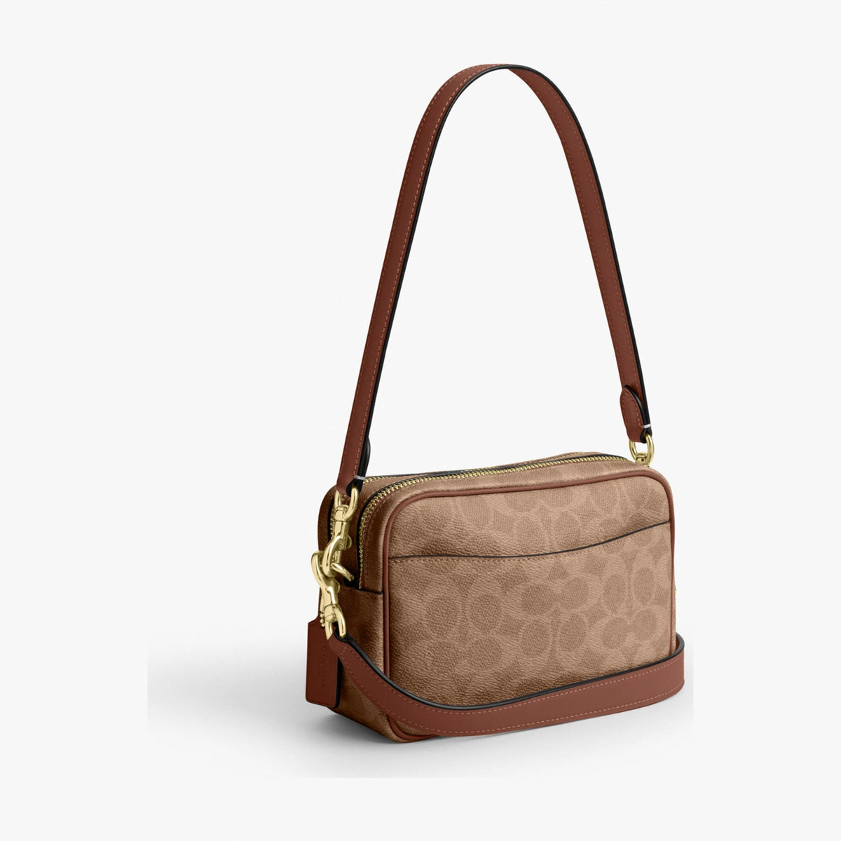 Coach Mini Carey Crossbody Bag In Signature Canvas - Gold/Tan/Brown