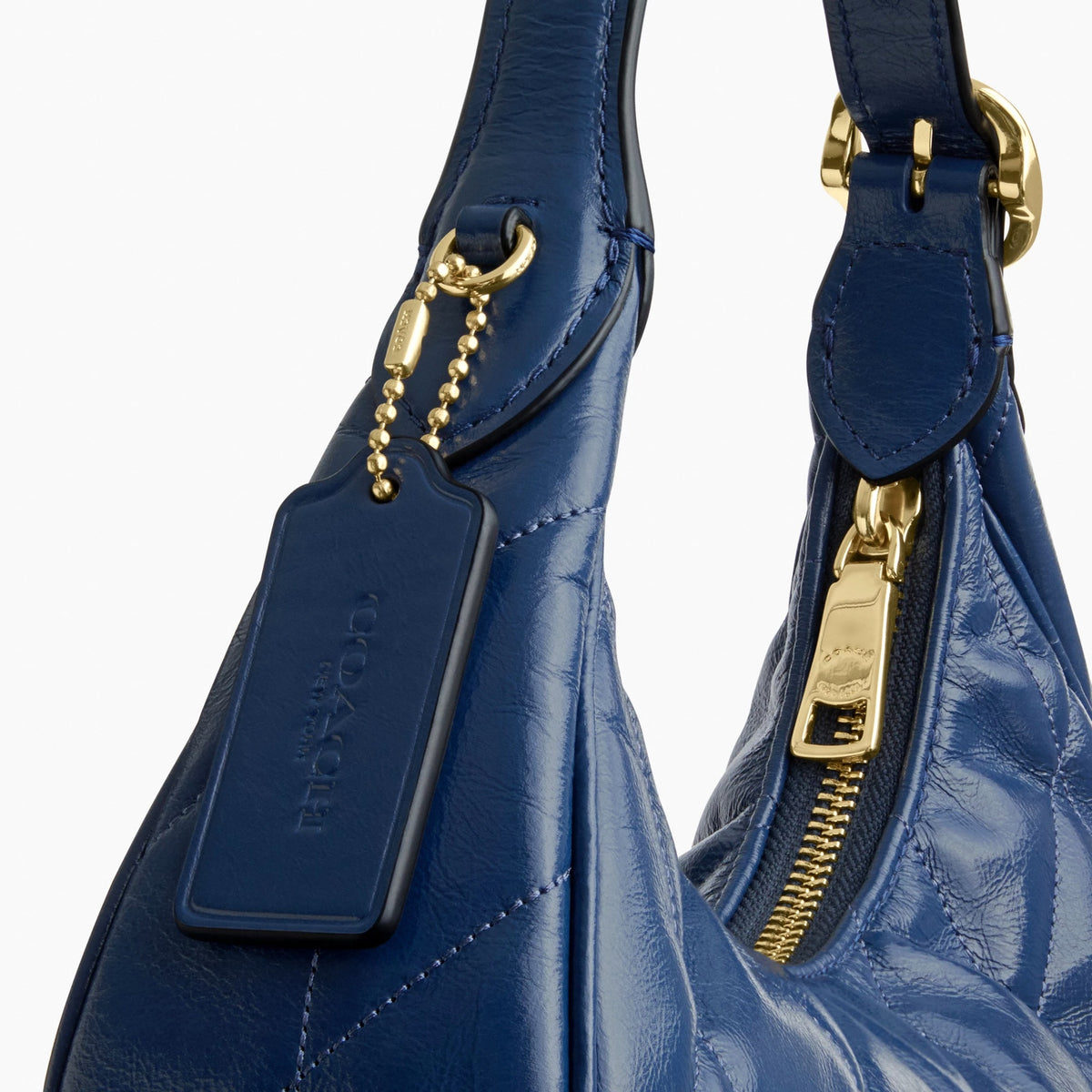 Coach Emily Shoulder Bag With Quilting - Gold/Deep Blue