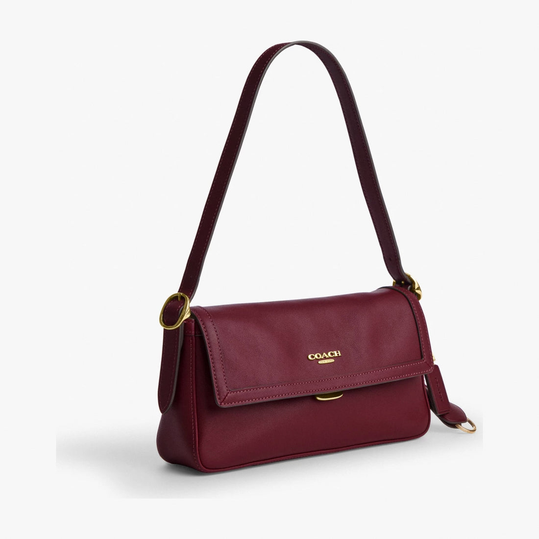 Coach Etta Small Flap Shoulder Bag - Gold/Dark Cherry