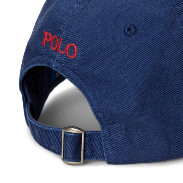 Polo Ralph Lauren The Iconic Cotton Chino Ball Cap - Newport Navy/ Red