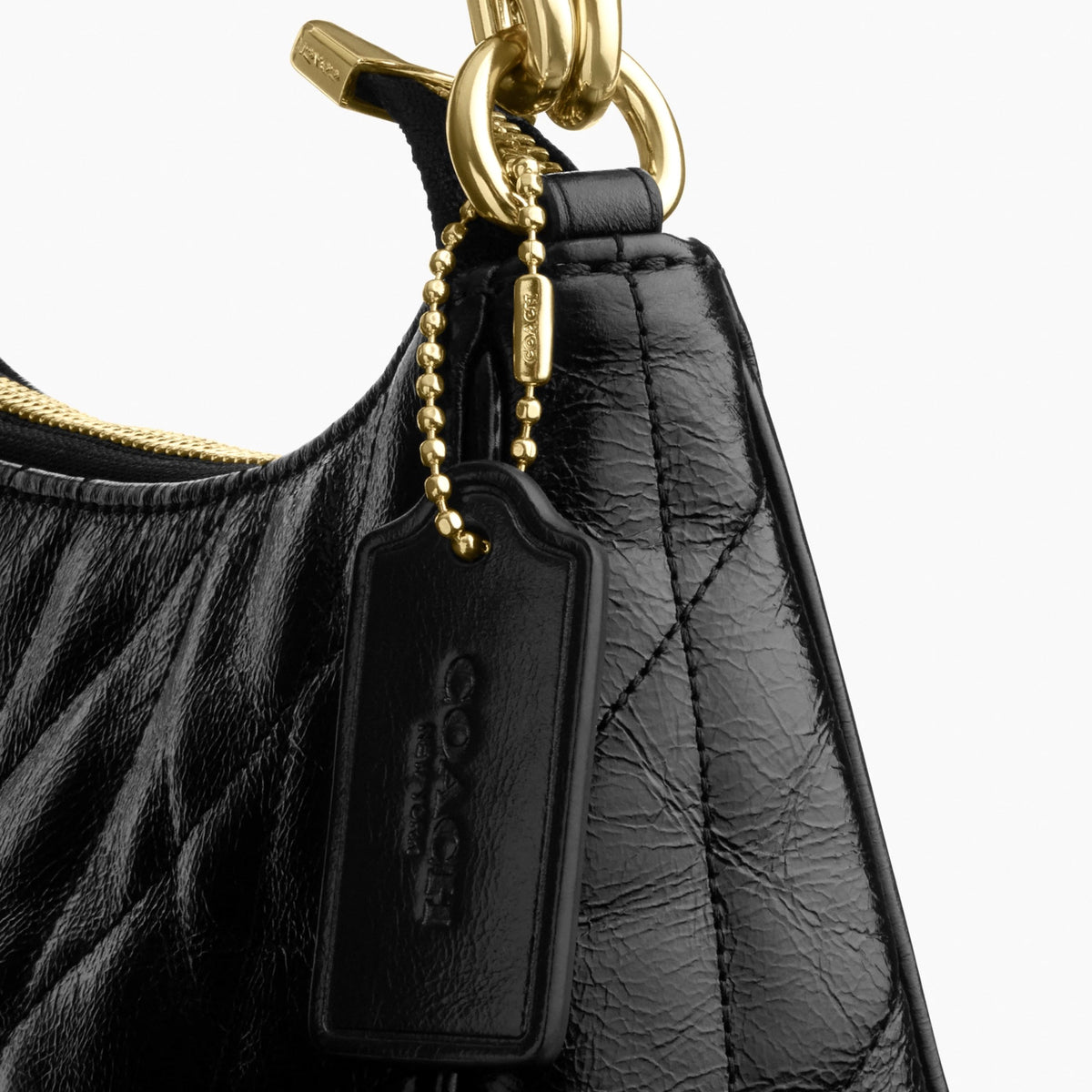 Coach Teri Shoulder Bag With Quilting - Gold/Black