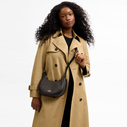Coach Emily Shoulder Bag In Signature Canvas - Gold/Walnut/Black