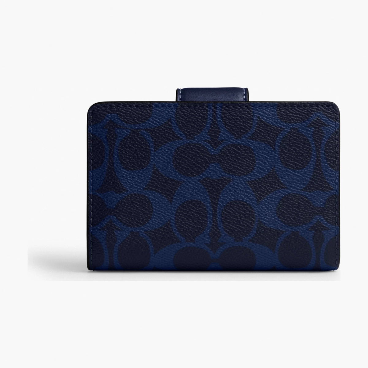 Coach Medium Corner Zip Wallet In Signature Canvas - Gold/Navy