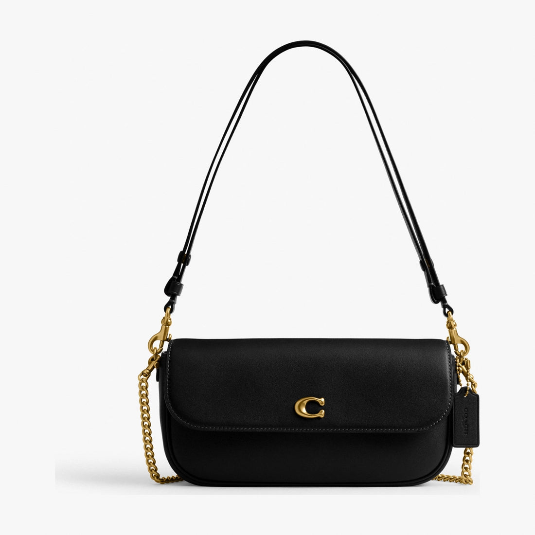 Coach Brook Flap Chain Bag - Brass/Black