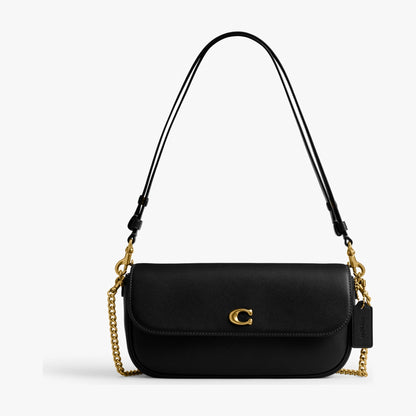 Coach Brook Flap Chain Bag - Brass/Black