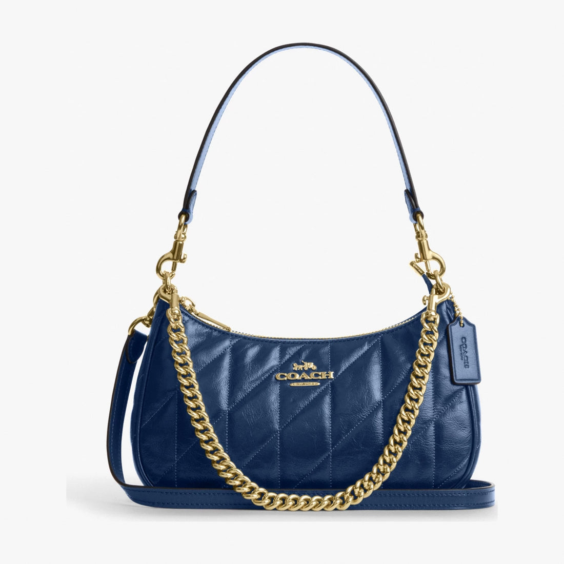 Coach Teri Shoulder Bag With Quilting - Gold/Deep Blue