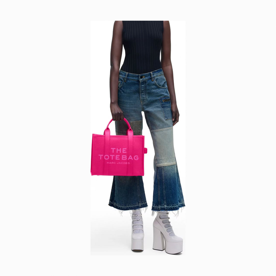 Marc Jacobs The Leather Medium Tote Bag - HOT PINK