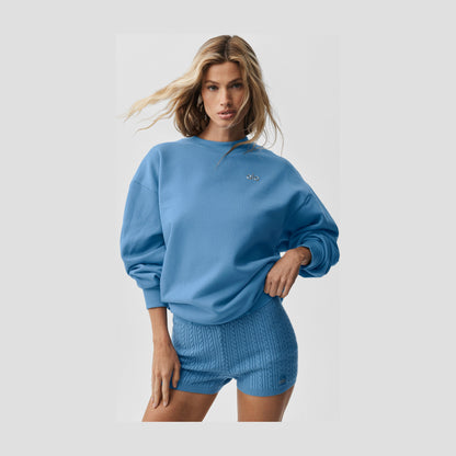 Alo Yoga Accolade Crew Neck Pullover - California Blue
